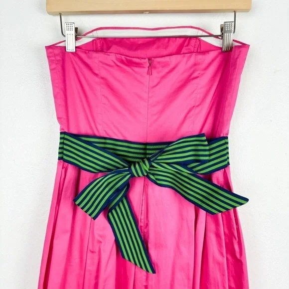 Vintage Lilly Pulitzer Hot Pink Belted Strapless Dress Sz 0 - Picture 4 of 11
